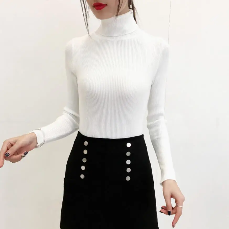 Осенне-зимние базовые пуловеры свитера популярный женский модный милый боди с