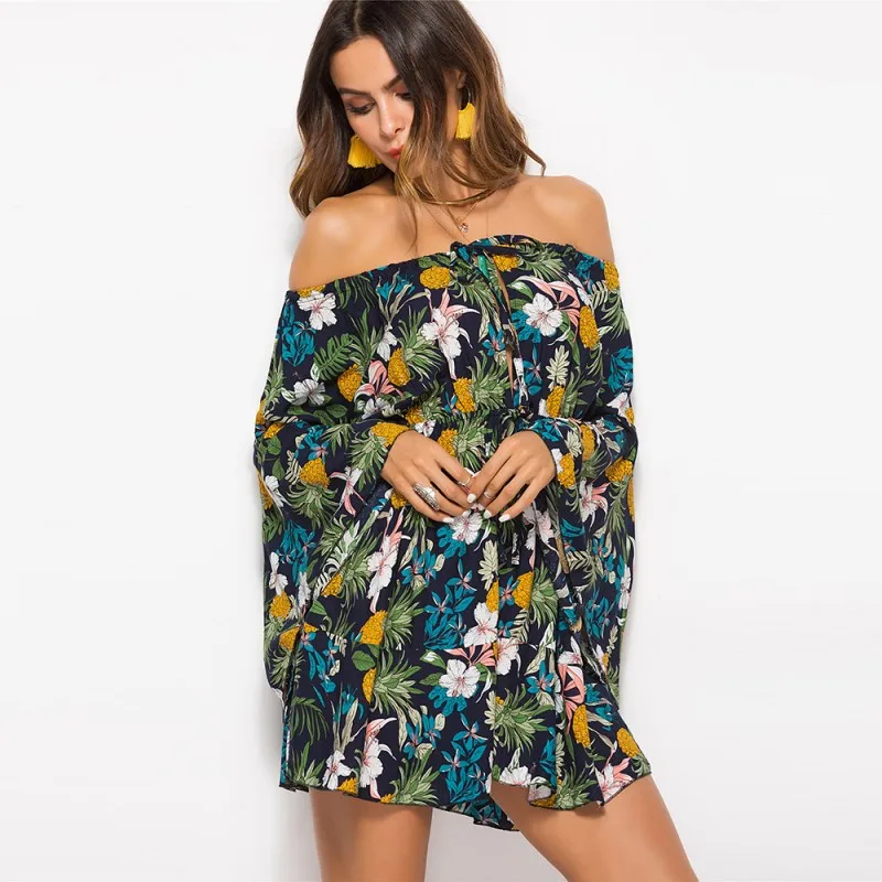 Летнее платье с поясом в европейском и американском стиле модное сексуальное без