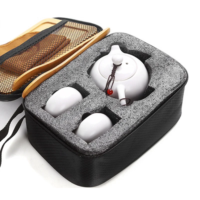 Китайский чайный набор кунг-фу, портативный чайный набор, керамический чайный горшок, чайный набор Gaiwan, чайная чашка для чайной церемонии, чайный горшок для путешествий, чайная посуда, подарок