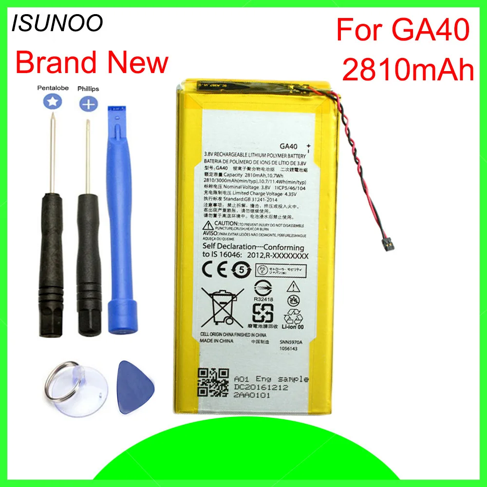 ISUNOO 2810mAh GA40 аккумулятор для телефона Motorola Moto G4 PLus Замена батареи с ремонтными инструментами