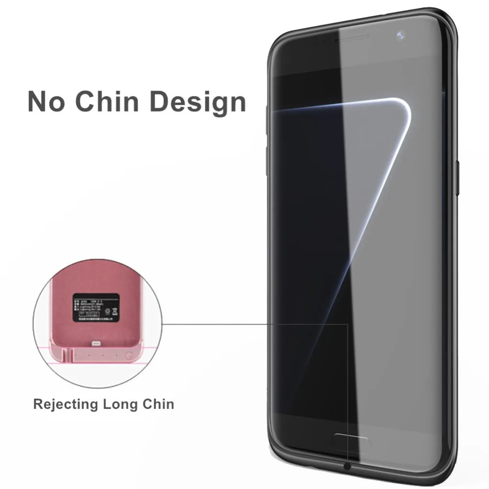 Для samsung Galaxy S7 боковая батарея чехол 5000 мАч Смарт тонкое зарядное устройство