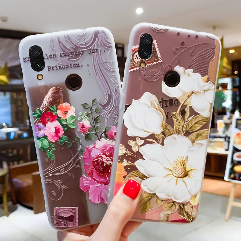 Чехол для Xiaomi Redmi Note 7 5A S2 6 Pro 5 4X 4A 5X Mi A1 6X 9 8 Lite Мягкий ТПУ чехол с цветочным узором |