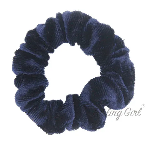 Navy Blue Набор из 10 шт. корейских бархатных резинок для волос, держатель для конского хвоста, эластичные резинки для волос для женщин, аксессуары для волос - Цвет: Navy Blue