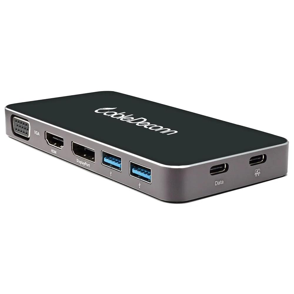 Thunderbolt 3 USB3.1 тип c к HDMI VGA DP 2XUSB3. 0 концентратор USB C женский PD передачи данных адаптер