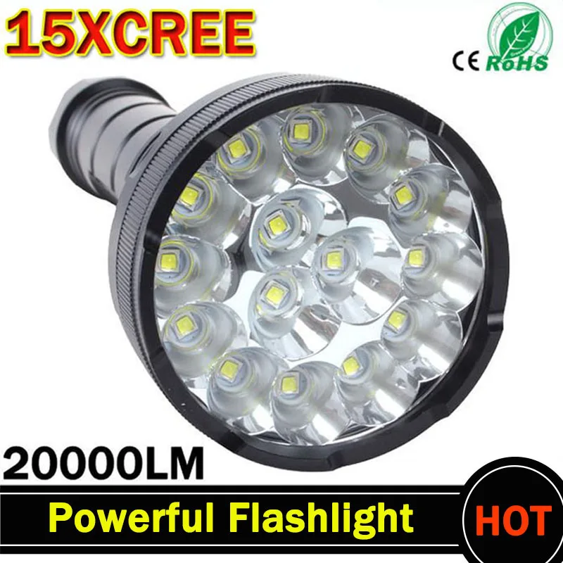 Мощный светодиодный фонарик яркий фонарь 15 x XM T6 водонепроницаемый фонарик|led