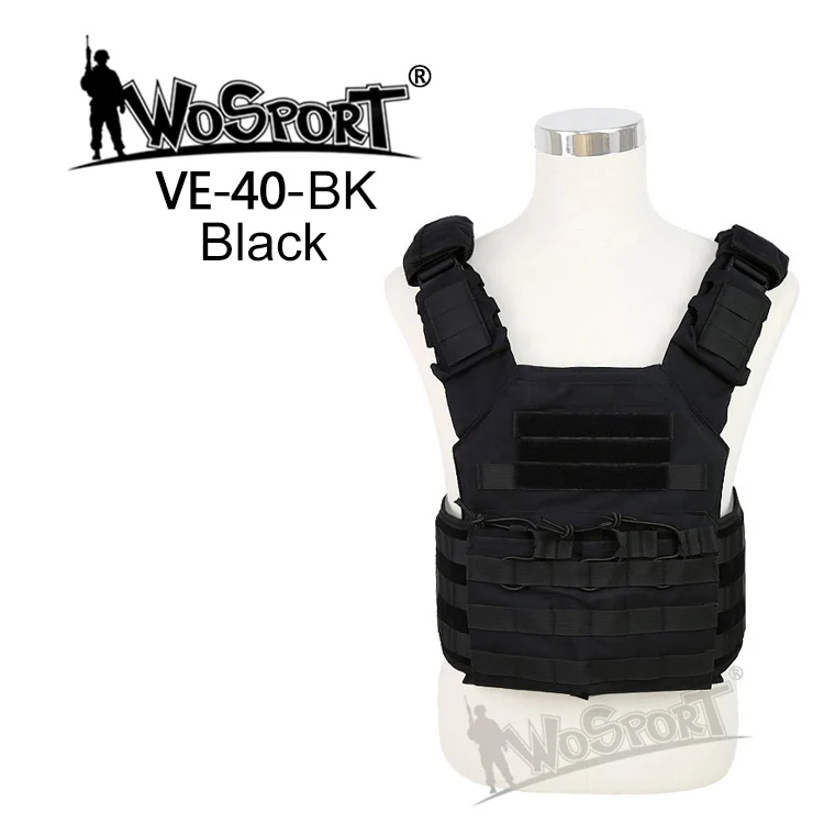 WoSporT Военная Униформа Enhanced Tactical СКП жилет грудь Установка джемпер Перевозчик Airsoft нейлон Молл Шестерни для пейнтбола Охота Стрельба - Цвет: Black