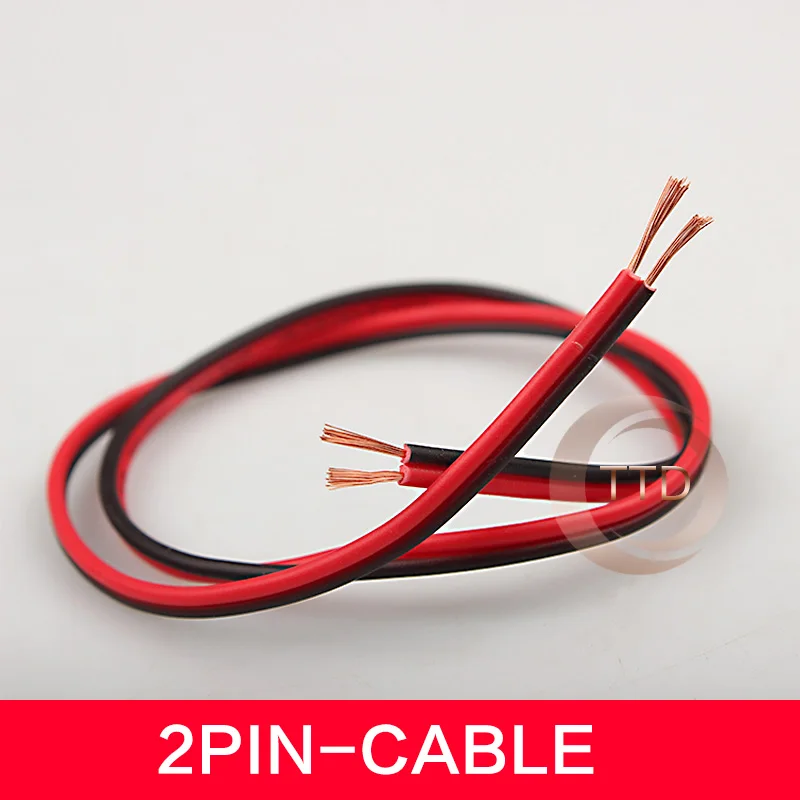 2pin 3pin 4pin 5pin красный черный кабель, луженая медь 22AWG, ПВХ изолированный провод, электронный кабель, светодиодный кабель - Цвет: 2pin