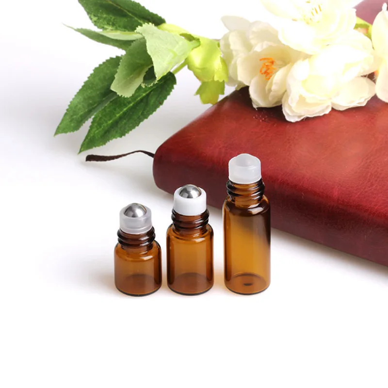 3Pcs1ML 2ML 3ML Amber Roll On Roller Bottle for Essential Oils Refillable Perfume Deodorant Containers | Красота и здоровье