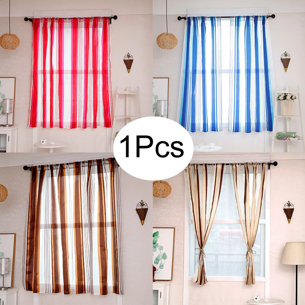 1 панель Ткань Современные листья гардина Тюлевая занавеска обработки окна тюль