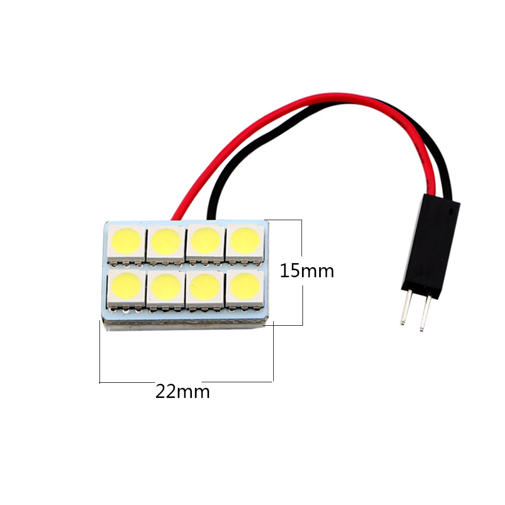 YM E Bright 10 шт. белый 8 SMD 5050 3 Chips LED световая панель Festoon + T10 Адаптеры купольная лампа|t10