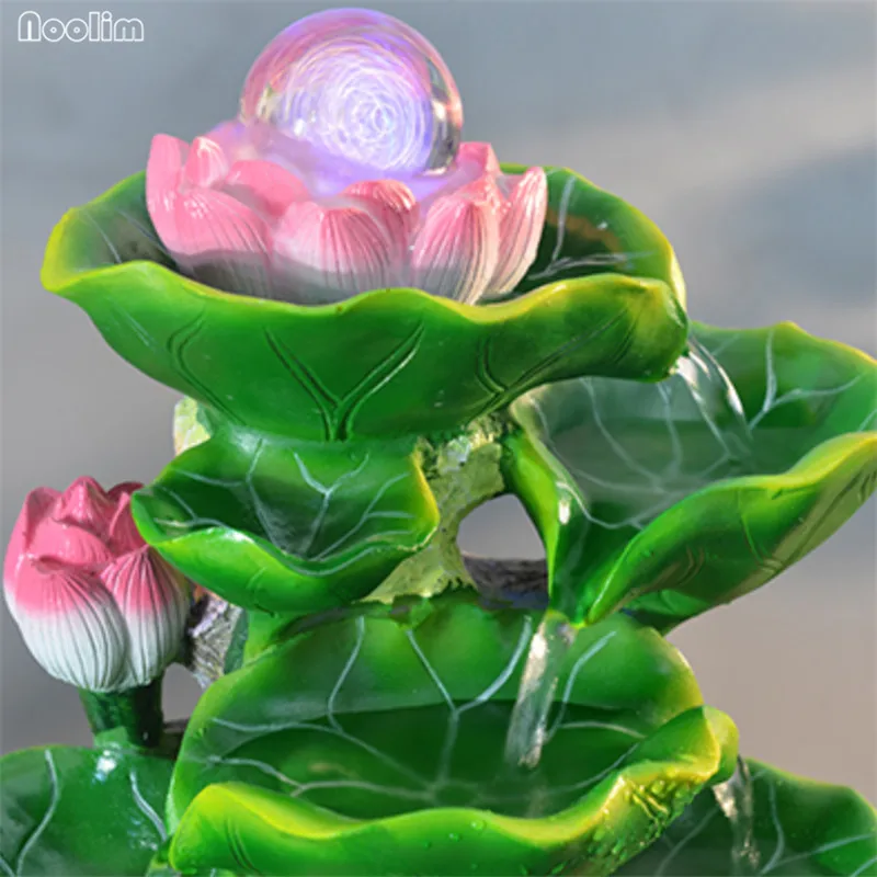 Lotus Настольный фэн-шуй скалы воды украшения для фонтана офиса гостиной Декор маленький аквариум для рыб водный пейзаж увлажнитель воздуха в стиле бонсай