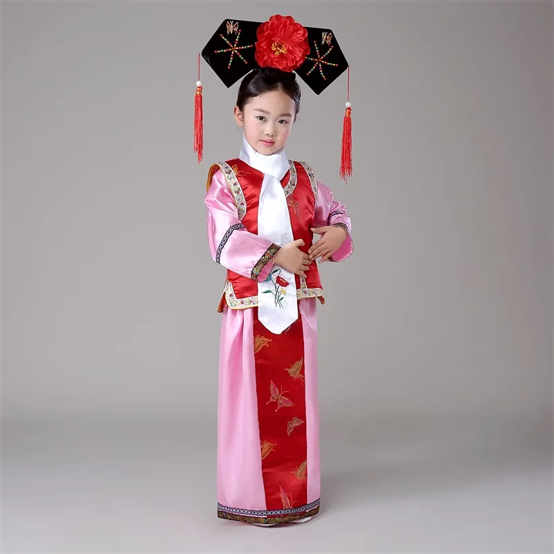 Hanfu/детское китайское платье принцессы династии Цин традиционное для девочек на
