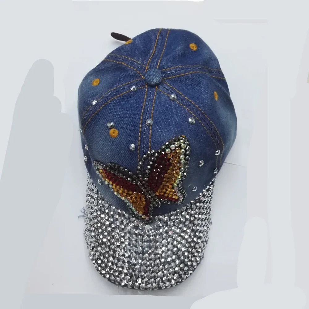 Бейсболка с бриллиантами и бабочкой denimN|baseball snapback|snapback snapbackdiamond snapback |