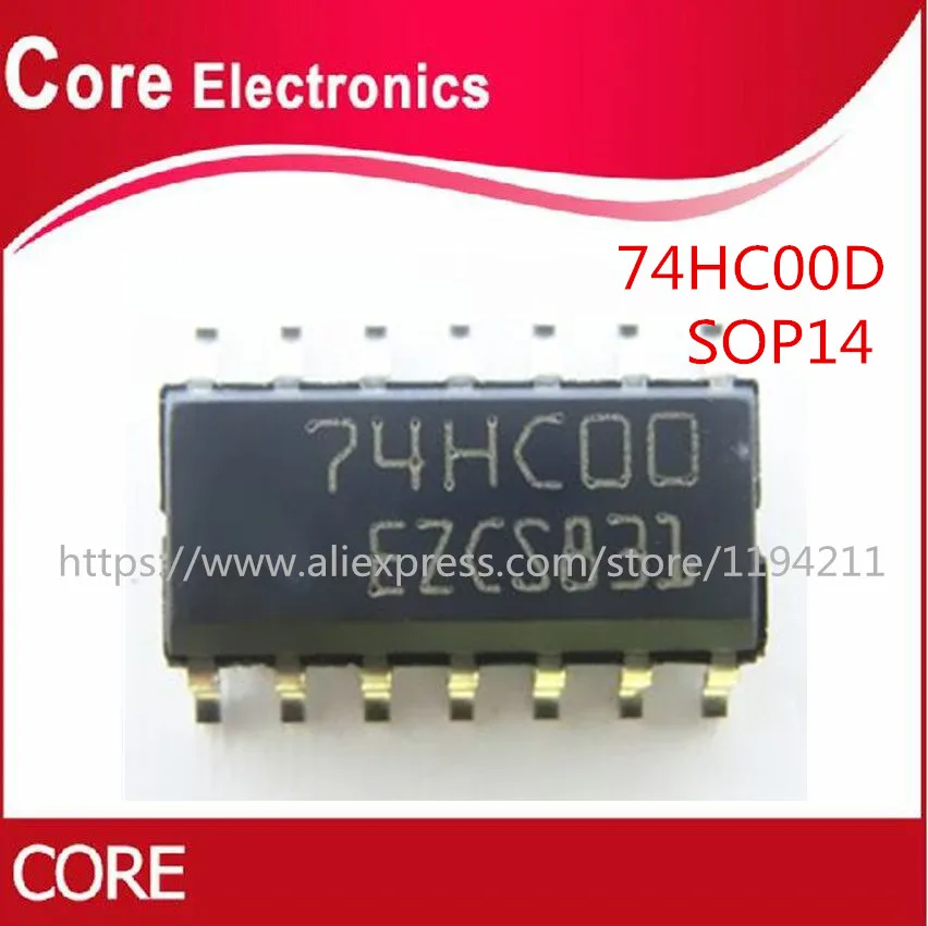 500 шт. 74HC00D SOP14 74HC00 SOP SN74HC00DR SN74HC00 SMD|Интегральные схемы| |