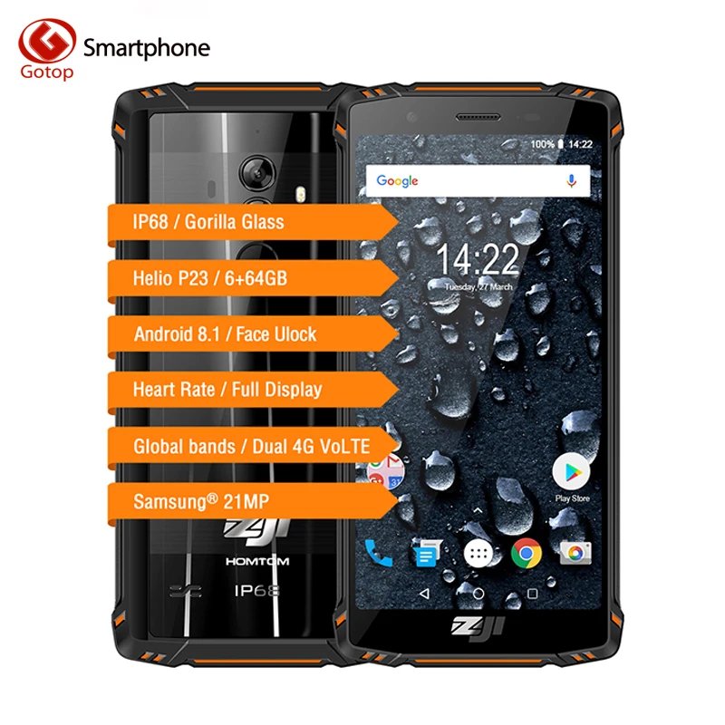 HOMTOM зоджи Z9 Helio P23 Octa Core 5 7 дюймов IP68 сердце крыса смартфон 6 ГБ Оперативная память 64