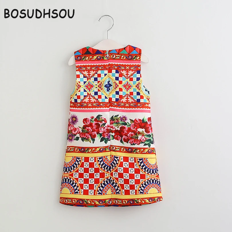 Bosudhsou/платье для девочек Новинка 2018 года сезон весна-лето платье маленьких в