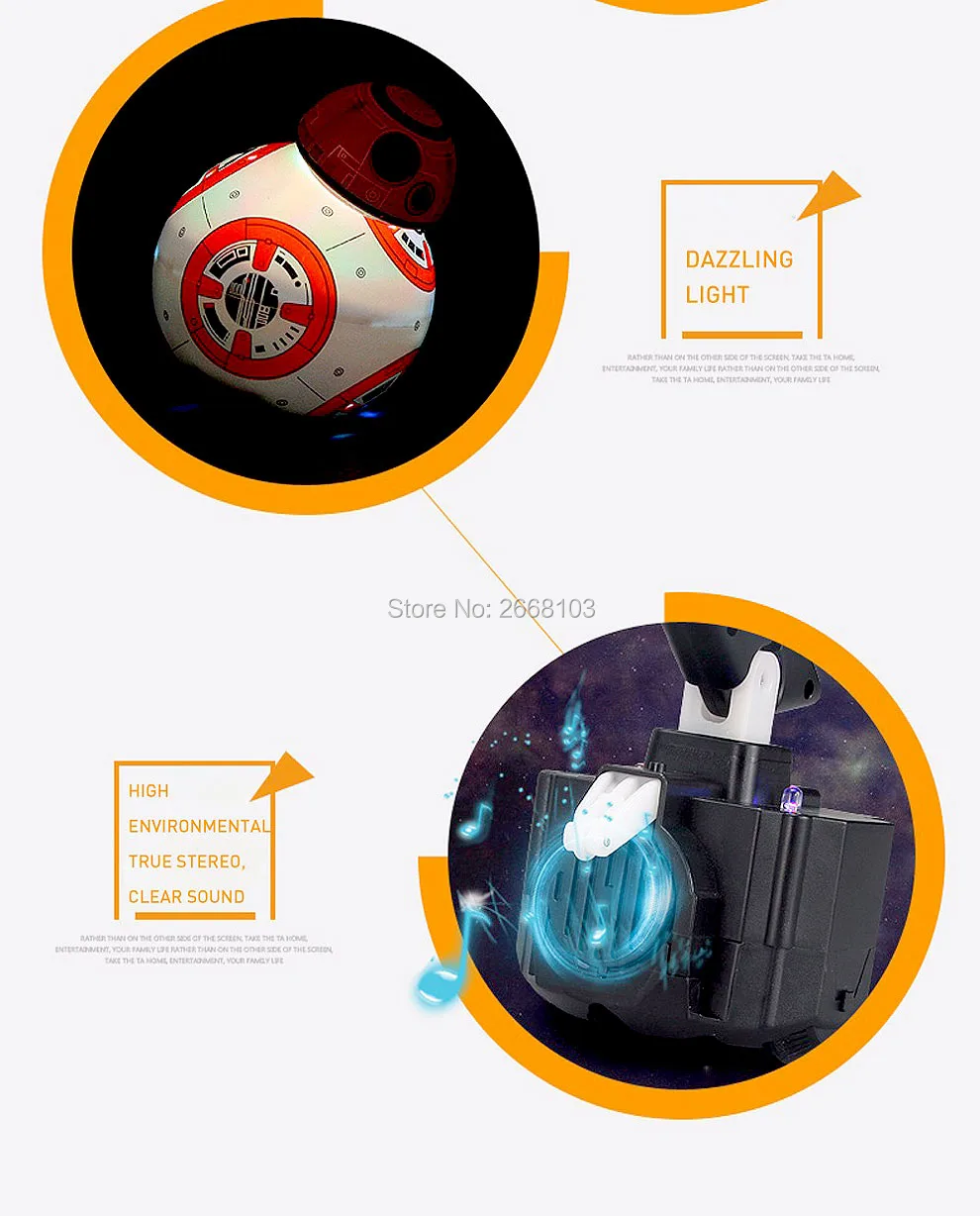 Звездные войны RC обновленный дроид со звуковым BB-8 мяч 2,4G пульт дистанционного управления BB 8 Интеллектуальный робот экшн-фигурка игрушки для детей модель
