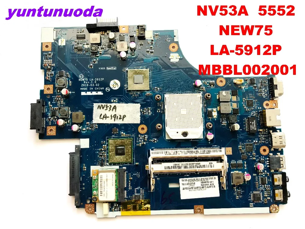 Оригинальная материнская плата для ноутбука ACER NV53A 5552 дюйма Новая деталь MBBL002001