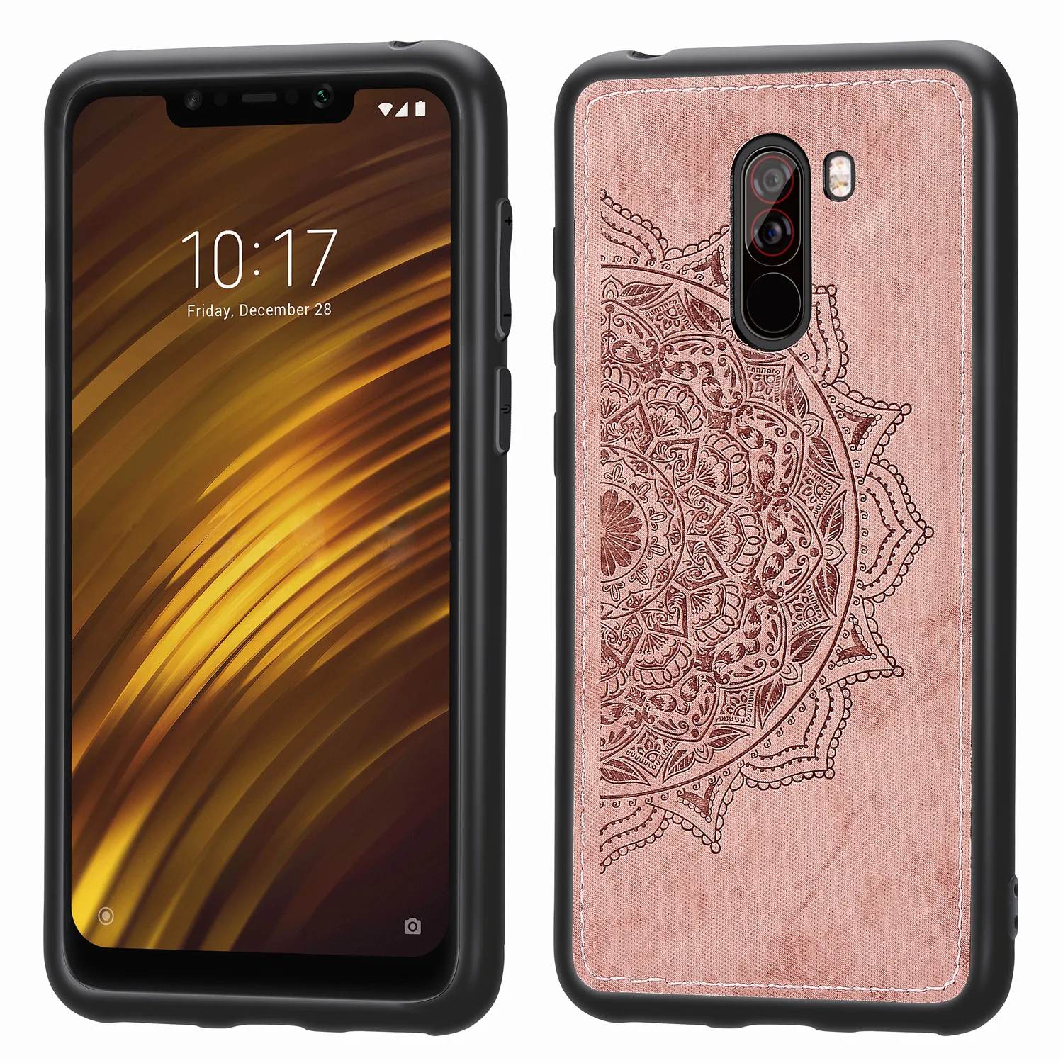 Luxury Cloth Texture Shockproof Case for Xiaomi Pocophone F1 Cover Coque Poco Magnetic Car Holder Protective Cases |