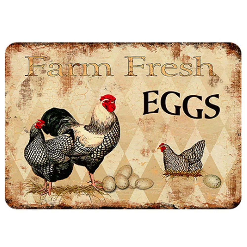 Fresh Eggs Vintage Metal Sign Decorative Plates Tin Retro Shabby Chic Wall Poster 20x30cm | Дом и сад