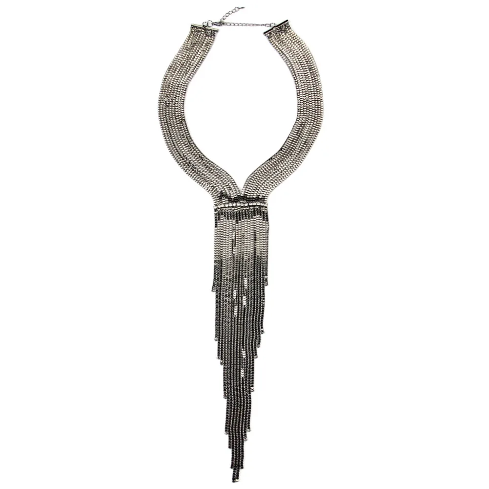Женское длинное ожерелье MANILAI с цепочкой и кисточками украшенное стразами|bijoux