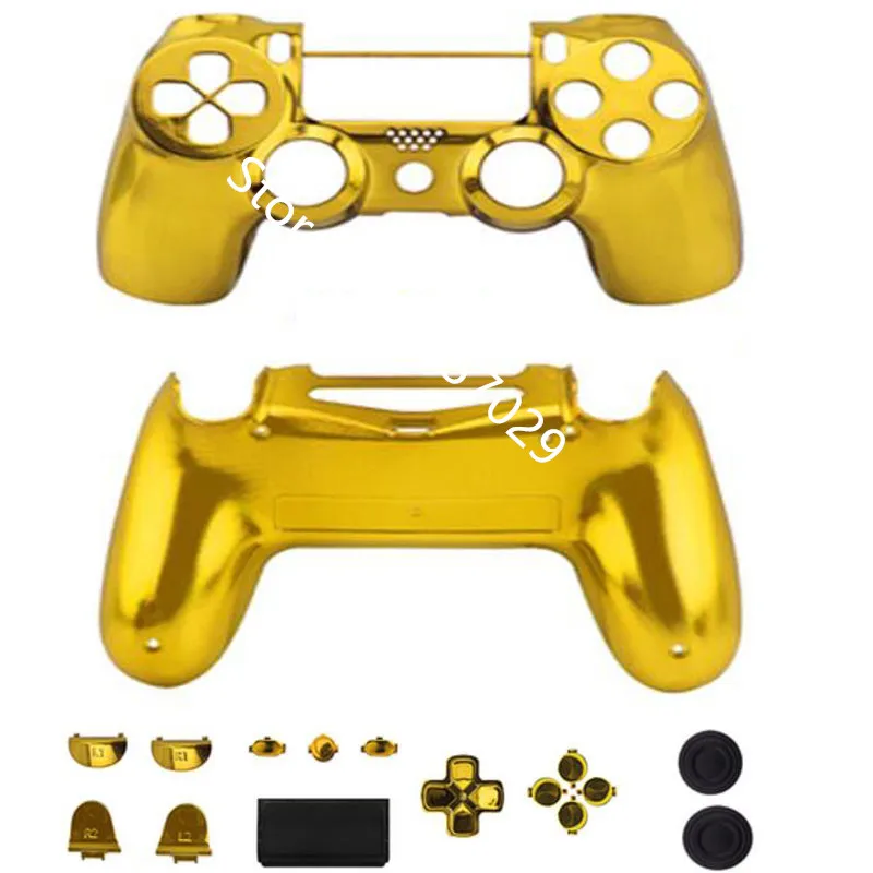 Golden JDS040 JDM040 PS4 PRO 4,0 V2 контроллер хромированная обшивка корпуса Оболочка Чехол Кнопка мод комплект Замена для Playstation 4 Pro - Цвет: Golden