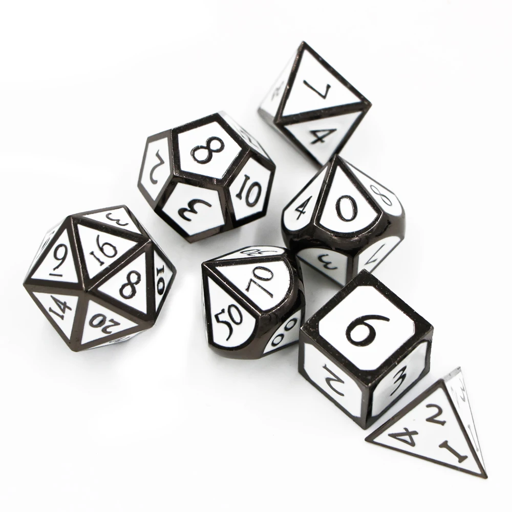 IMDG 7 шт./компл. креативные RPG игровые кубики многогранные металлические DND новые