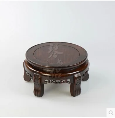 Red wood statues aquarium circular base bonsai Kistler jade vase flower holder a few crafts ornaments ottoman | Дом и сад