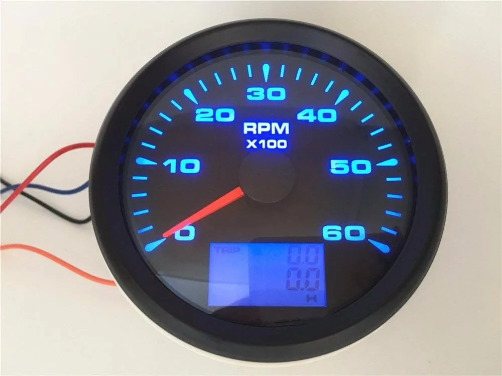 Универсальный 0-6000 об/мин Тахометр измерительные приборы 85 мм Lcd счетчики оборотов с счетчиком времени поездки, коэффициент скорости для авто, грузовик, лодка с подсветкой