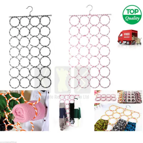 8/12/16/28 Holes Scarf Clothes Towel Storage Hangers Hooks Display Ties Belt New Holder Circle Case Container Organizer | Дом и сад