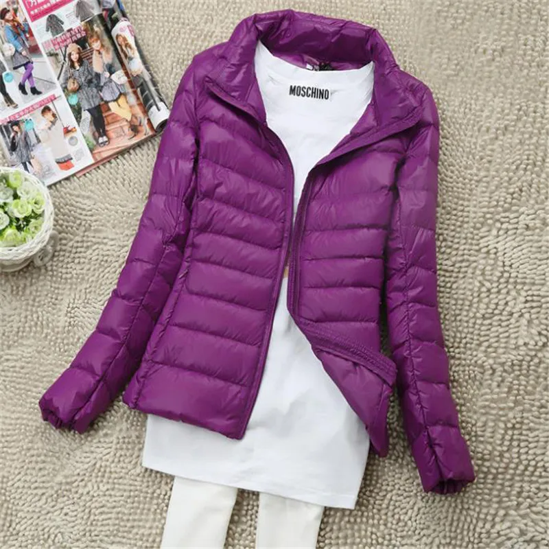 Женский ультра светильник новая осенне зимняя парка на белом утином пуху женское