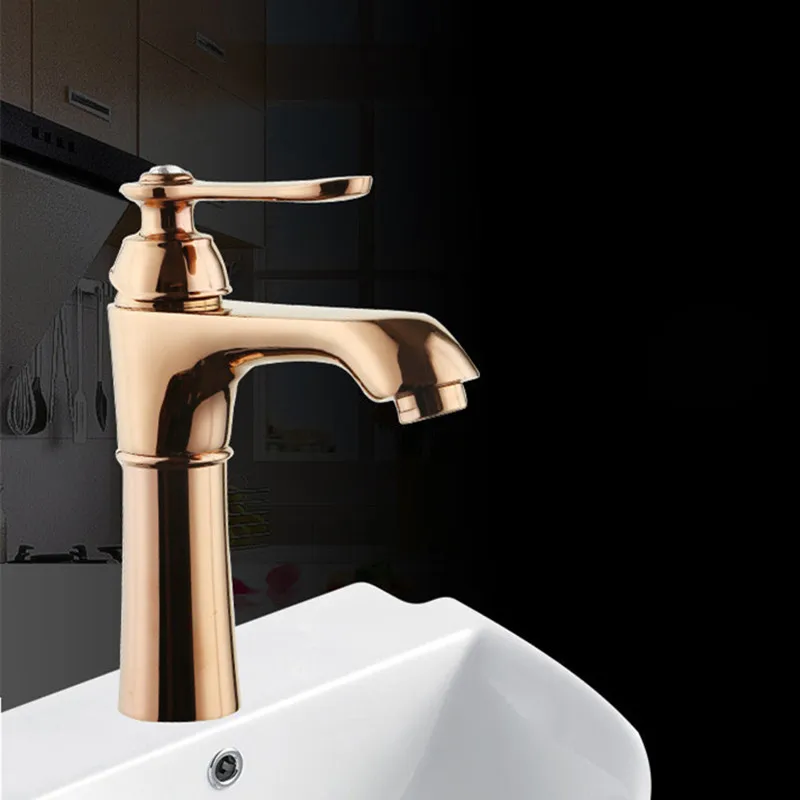 Бесплатная доставка Акция розовое золото кран для ванной комнаты с бортиком