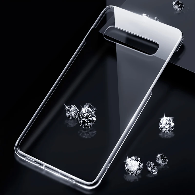 Transparent Жесткий прозрачный чехол для телефона MOESOE для samsung Galaxy A70 S8 S9 S10 Plus S10E Note 8 9 A9 A8 A7 A6 пластиковый Противоскользящий чехол - Цвет: Transparent