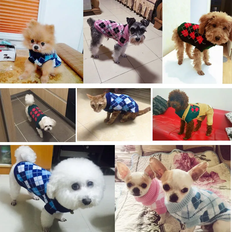 Бесплатная Доставка Собака Одежды Свитер Осень Зима Теплая Вязание Крючком
