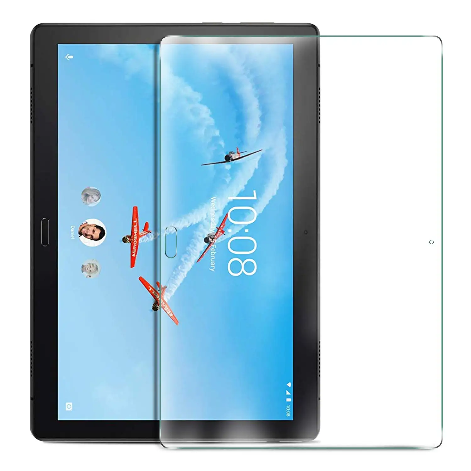 tempered glass Складной чехол-книжка из искусственной кожи для lenovo Tab M10 TB-X605F TB X605L, чехол-подставка для планшета lenovo Tab M10, чехол - Цвет: tempered glass
