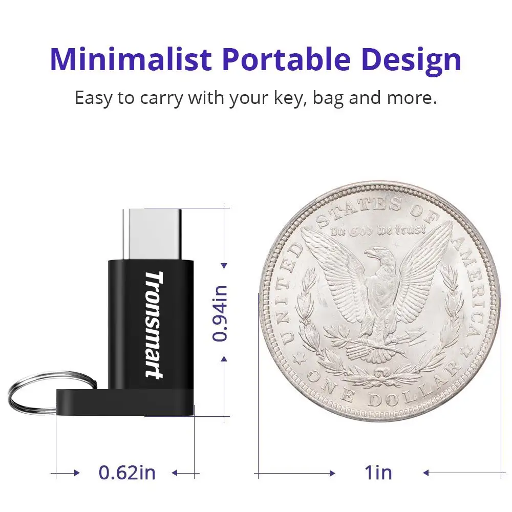 Tronsmart CTMFL 2 шт. USB Type C папа к Micro Женский адаптер поддержка OTG для поддерживаемых