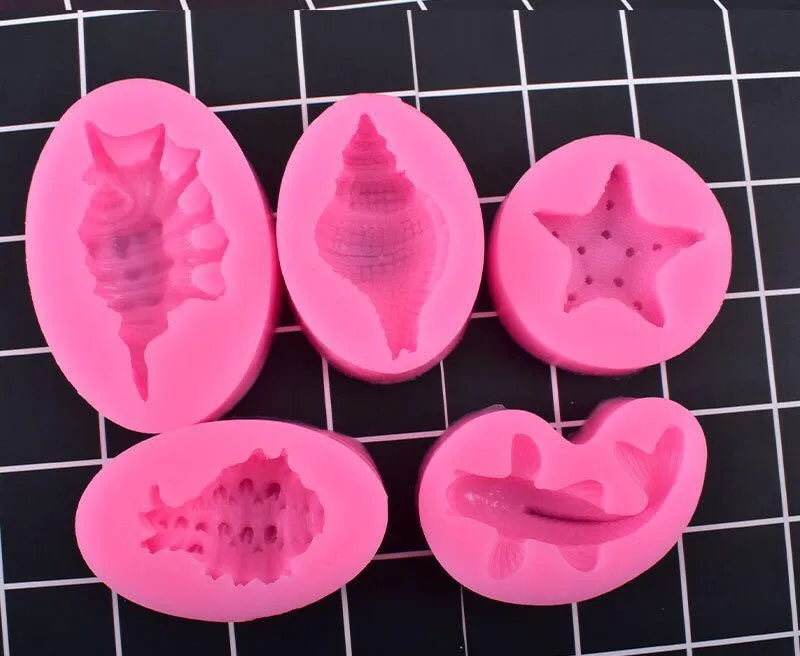 5 шт. УФ-силиконовая полимерная форма для раковины морской звезды DIY ювелирные