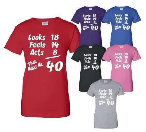 

40th Birthday Looks Feels Acts Mens Ladies Funny T-Shirt More Size and Colors-A308