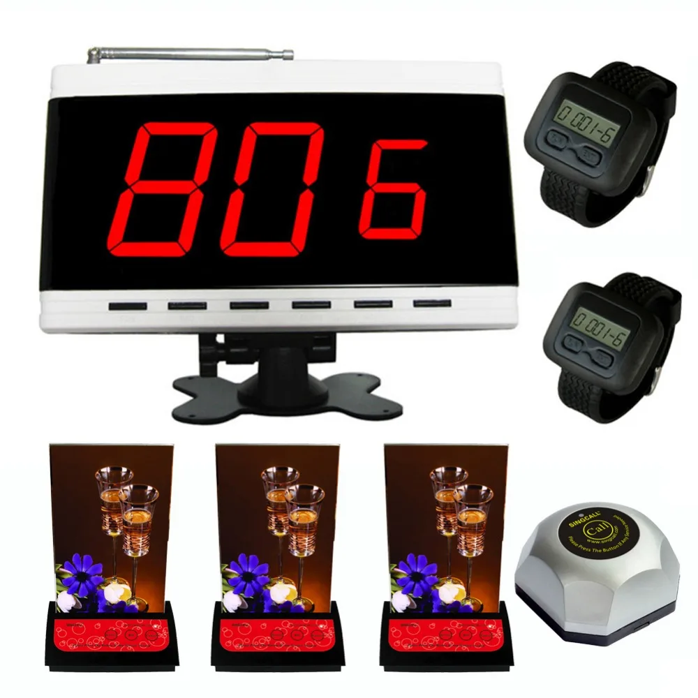 Беспроводная кнопка вызова SINGCALL 3 кнопки меню с обслуживанием счет отменка и одна