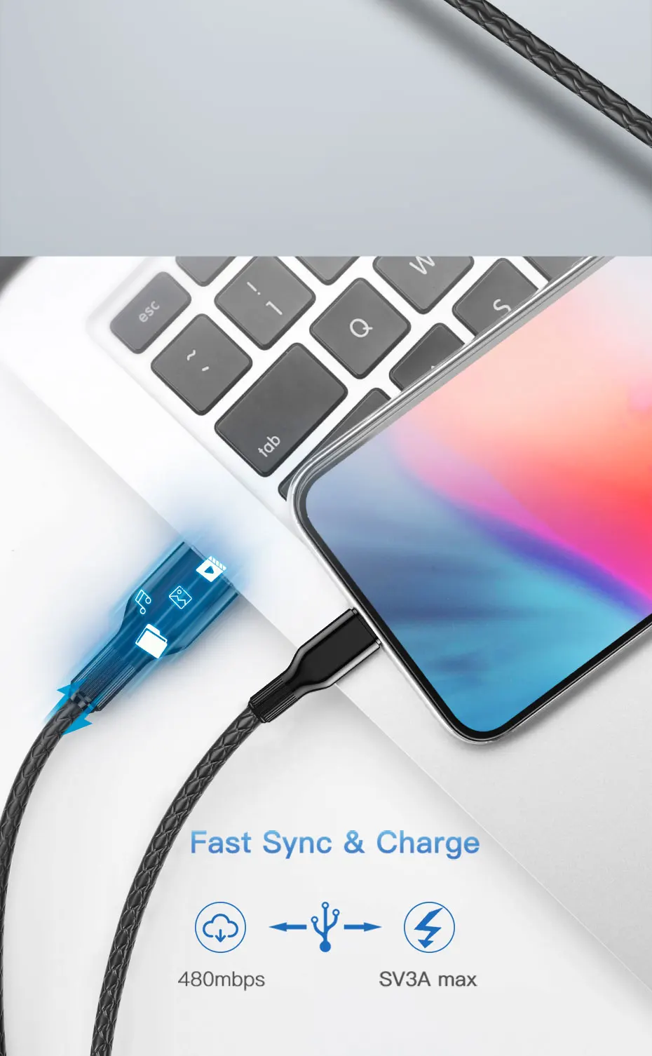 Suntaiho 5-Pack USB кабель для iphone кабель Quick Charge 3,0 USB кабель для 11 7 8plus Xr Xs MAX USB кабель для передачи данных Телефонный Шнур адаптер