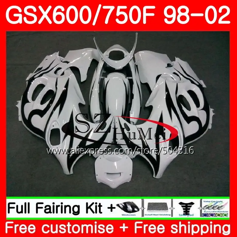 Корпус для SUZUKI KATANA GSX600F GSXF black flames 600 750 28SH4 GSXF600 98 99 00 01 02 GSXF750 1998 1999 2000 2001 2002 Fairings|body