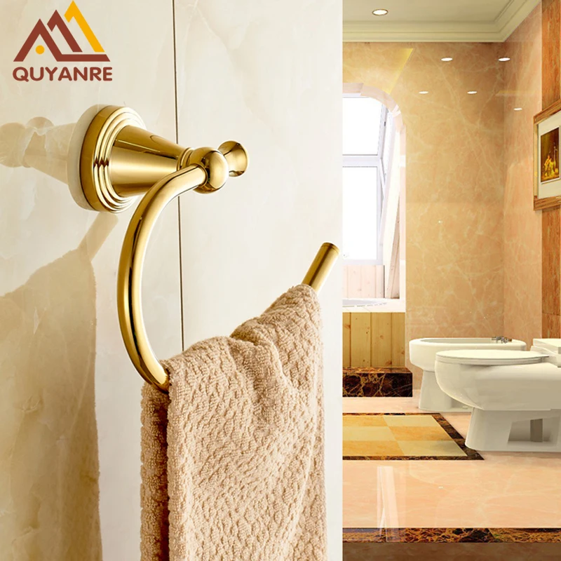 Бесплатная доставка золотистый однотонный латунный держатель кольцо для