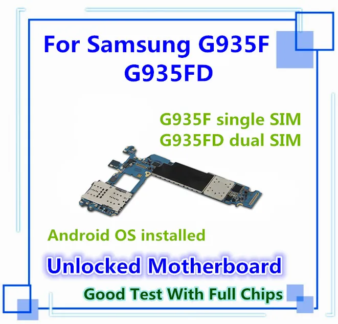 Для samsung Galaxy S7 Edge G935F G935FD материнская плата разблокированная Система Android основная логическая плата 32 ГБ с чипами заменена телефонная карта
