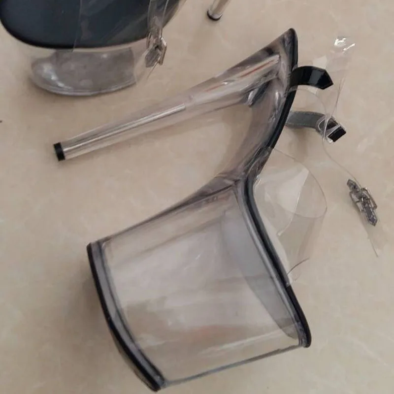 Новинка прозрачные сандалии 8 дюймов соблазнительная обувь для стриптиза