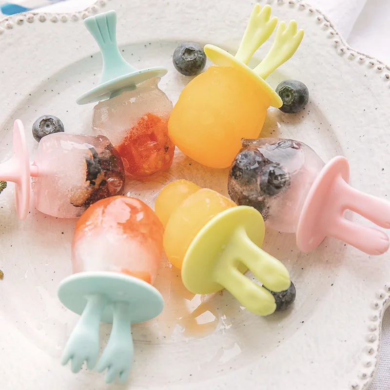

6 Girds Cartoon DIY Ice Cream Mold Reusable Popsicle Molds Silicone Frozen Fruit Popsicle Yogurt Ice Maker Ice Cream Mould Tools