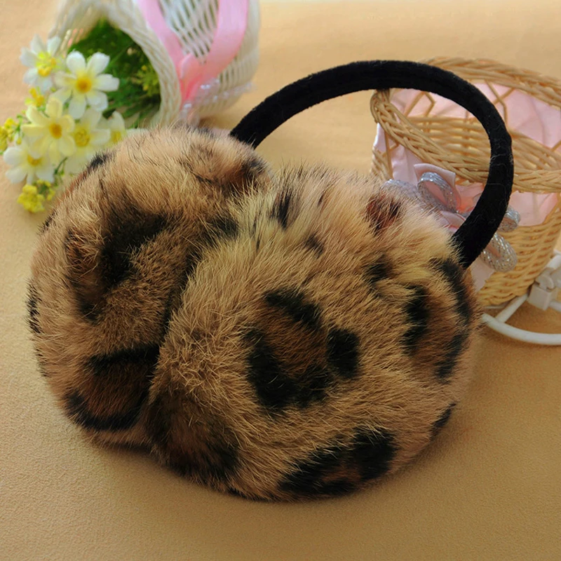 Новый натуральный мех кролика. Плюшевые наушники для защиты ушей. Милые мужчин и