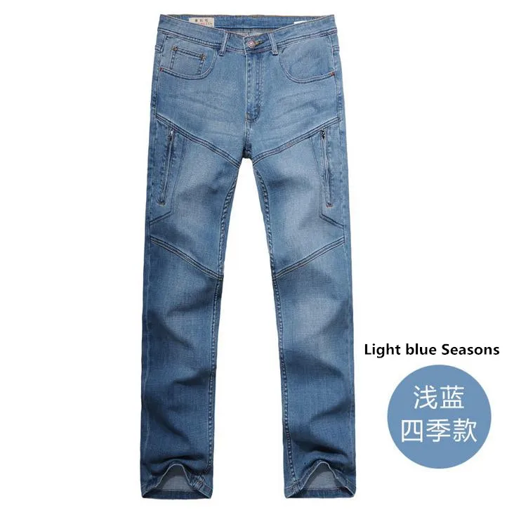 Jeans1226 Light blue ICPANS, мужские джинсы, брюки, стрейчевые, прямые, свободные, черные, карго, джинсы, мужские, на молнии, новинка, большие размеры 40, 42, 44 - Цвет: Jeans1226 Light blue