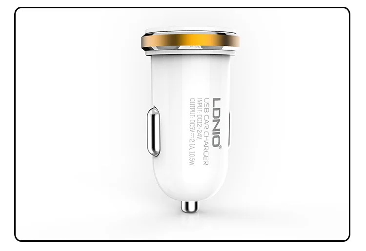 LDNIO DL-C22 2USB автомобильное зарядное устройство для iPhone Smasung Xiaomi Phone Универсальная зарядка белый