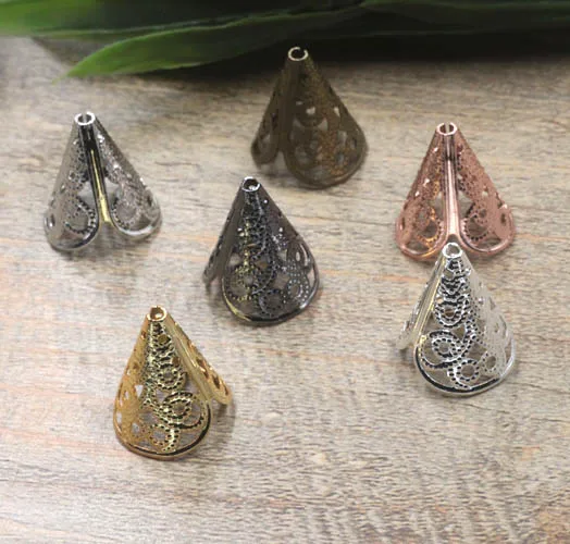 9*17 мм филигранные Цветочные кисточки концевые колпачки соединители бу Яо