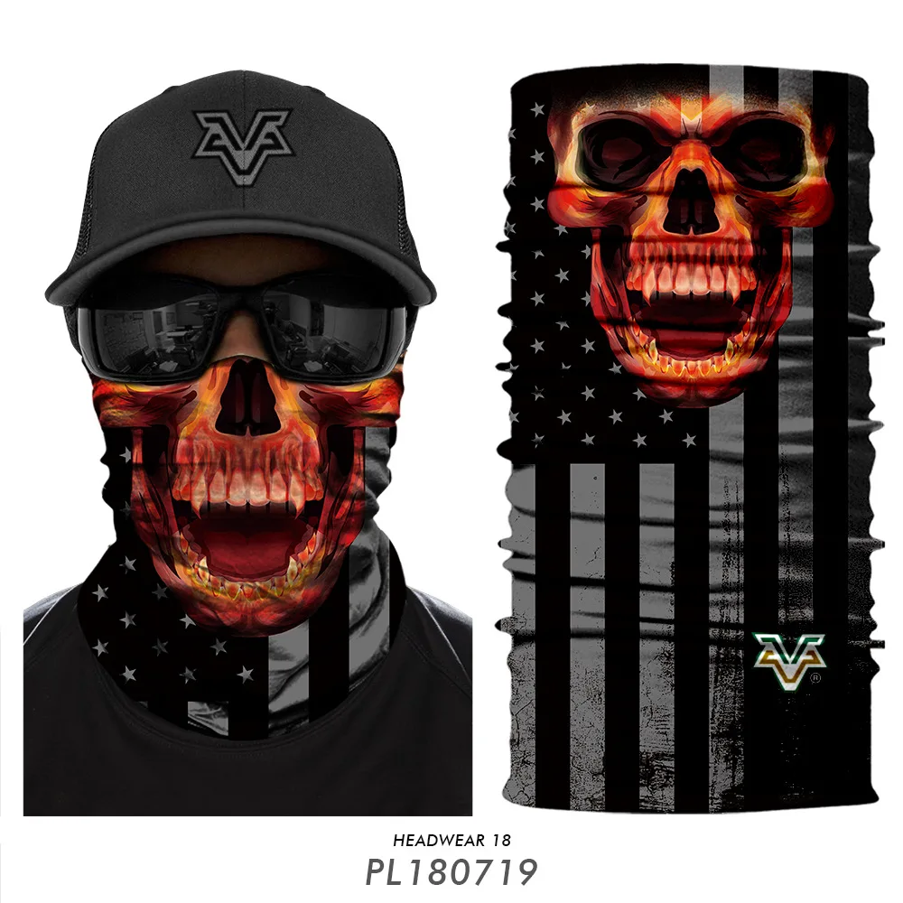 Женская маска для лица с сахарным черепом повязка на голову волшебный шарф езды